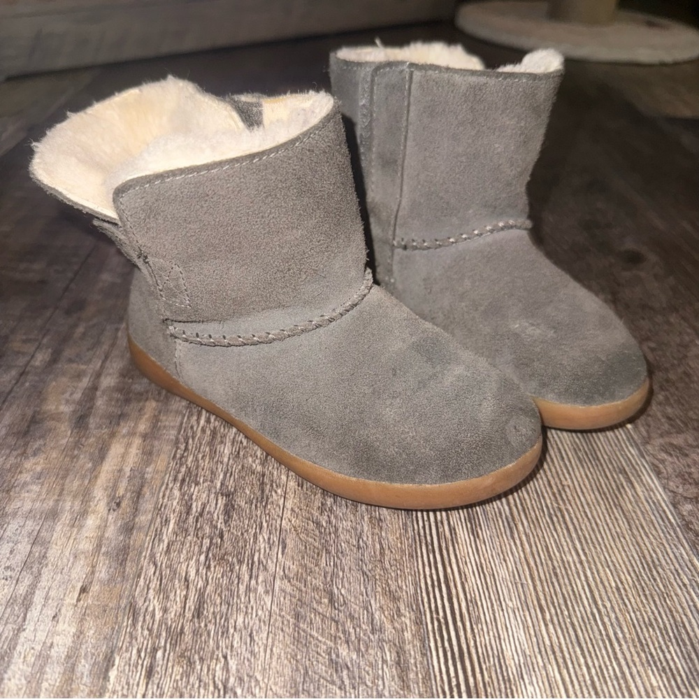 Uggs Gray Suede Fur-Lined Boots